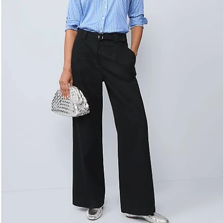 Ann Taylor Women's Belted Wide-Leg Pants