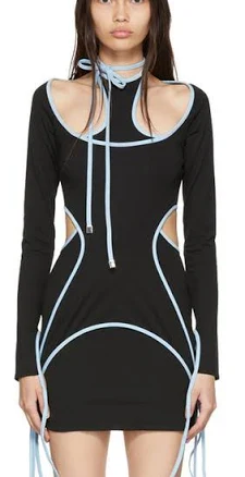 The Attico Black Greta Minidress - IT 44 = L