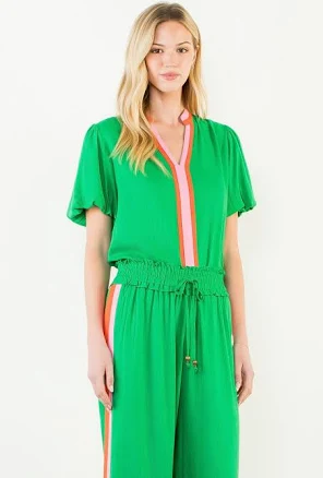 Kayla Puff Sleeve V-Neck Top