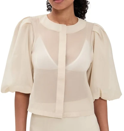 Le Bop Liza Puff Sleeve Organza Top