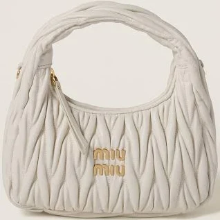 Miu Miu Wander Matelassé Nappa Leather Hobo Bag