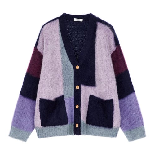 Color Block Mohair Cardigan