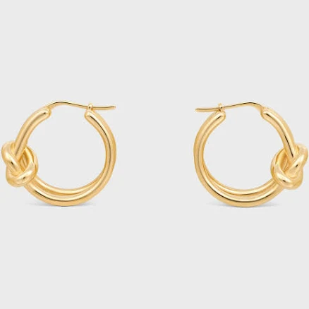 Women Celine gold Double Knot Hoops In Brass