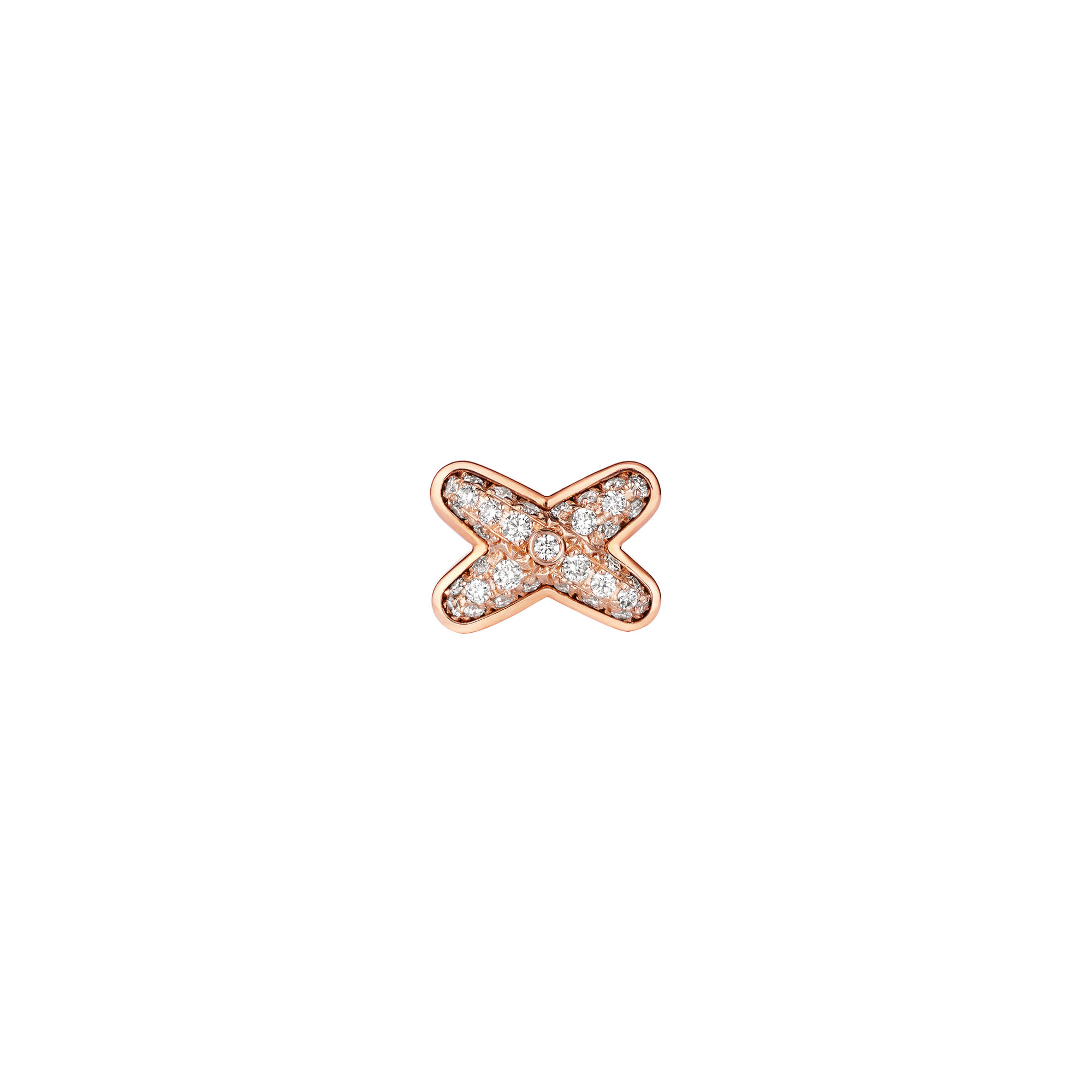 Jeux De Liens Rose Gold and Diamond Pavé Single Stud Earring