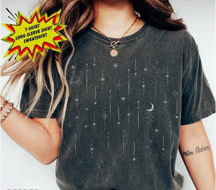 Starlight Comfort Colors Shirt, Celestial Tee Shirt, Mystical Moon Shirt, Astrology Shirt, Space Shirt, Aesthetic TShirt, Astrological Gift