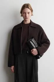 Cropped Knitted Merino Wool Jacket