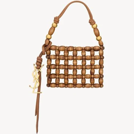 Saint Laurent Women's Micro Evening Bag in Wood Beads