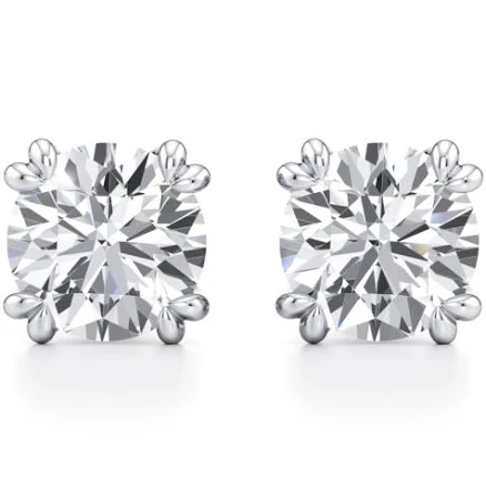 Jean Dousset Elle Round Brilliant Lab Diamond Stud Earrings 18k