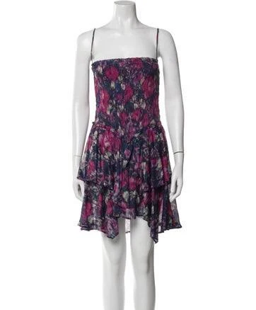 Isabel Marant Floral Print Mini Dress in Blue, Women's US6, FR38 | M