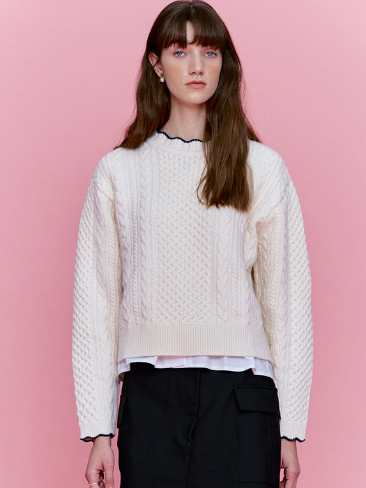 Wave Cable Round Knit