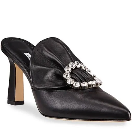 Manolo Blahnik Shoes | Manolo Blahnik Capitana Leather Buckle Mule | Color: Black | Size: 7.5 | Sheelalewis's Closet