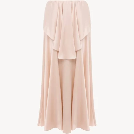 Chloé Fluid washed silk satin layered midi skirt Women