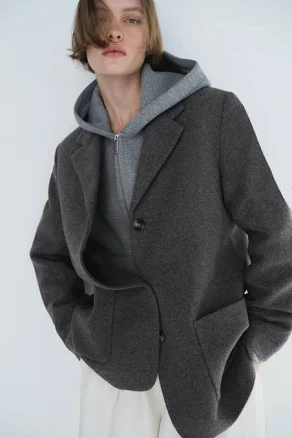 H&M Ladies Melange Wool-Blend Jacket