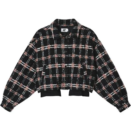 Izzue Women's Checked Balloon-Sleeve Jacket