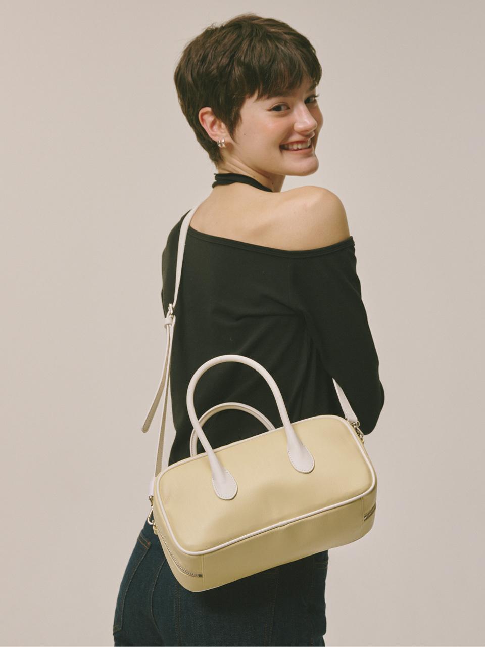 Baguette Bento Bag [Buttery Yellow & White]