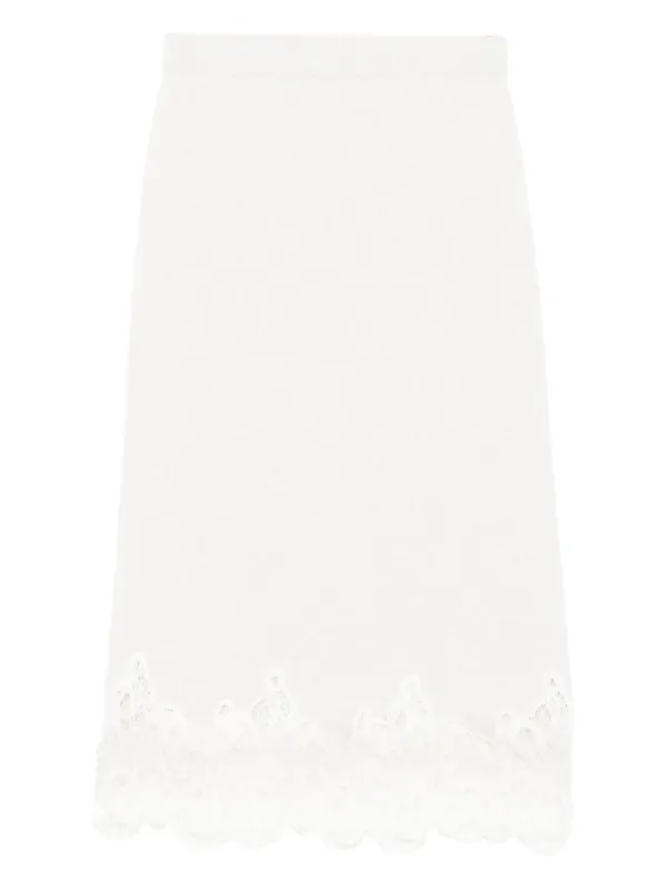 Lace-trimmed Midi Skirt