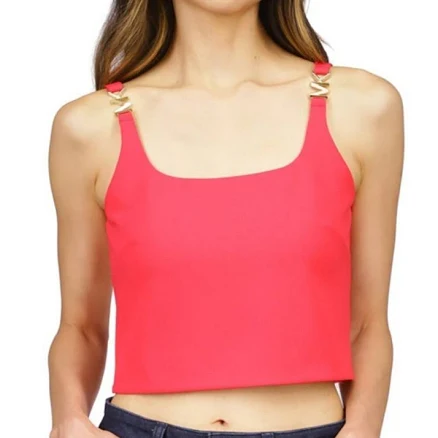 Michael Michael Kors Women's Logo-Strap Cropped Top