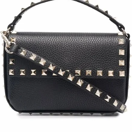 Valentino Garavani Rockstud Grainy Calfskin Cross-Body Pouch