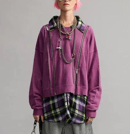 R13 Zippered Crewneck