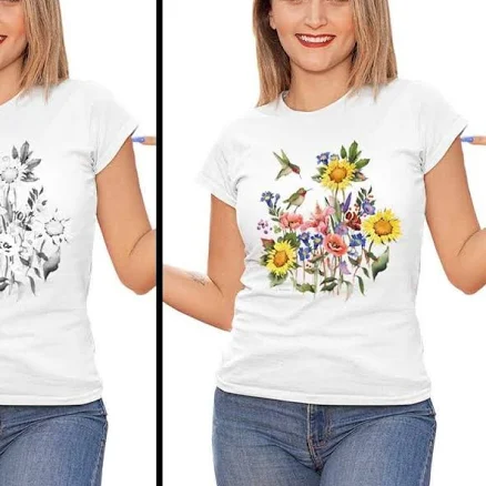Hummingbird Sunflowers & Hummers Color Changing T-shirt