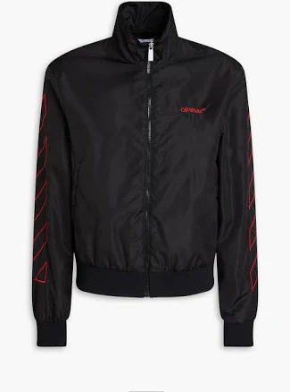 Off-White Black Outl Diag Nyl Men Jacket