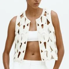 H&M Women's Crochet-look Waistcoat