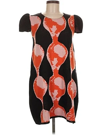 Ivana Helsinki Casual Shift Crew Neck Short Sleeve Graphic Midi Dress