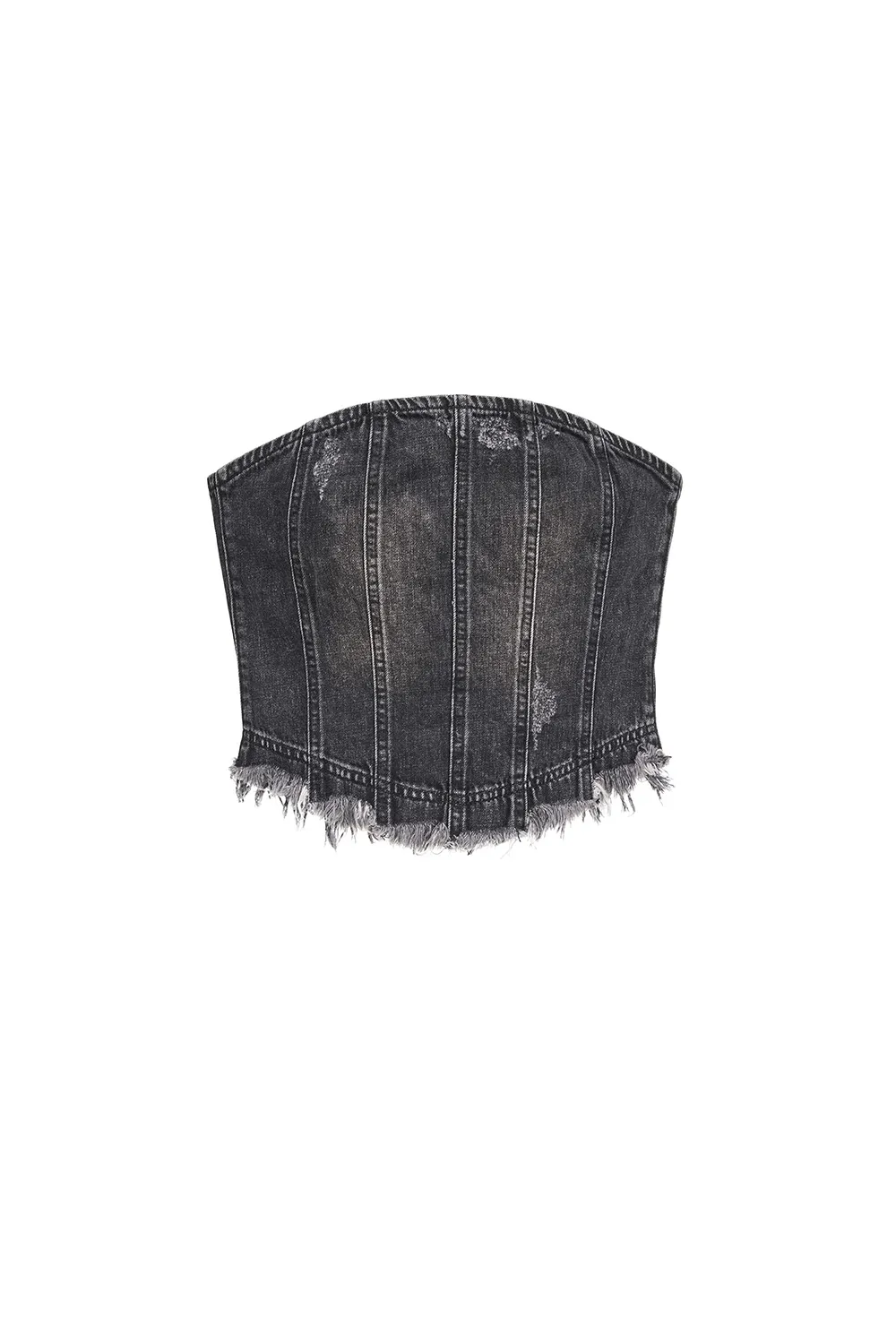 Denim Panelled Tube Top