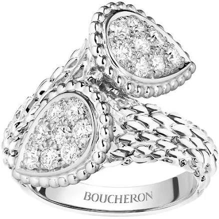 Serpent bohème toi et moi ring s motif