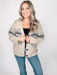 Taupe and Navy Argyle cardigan