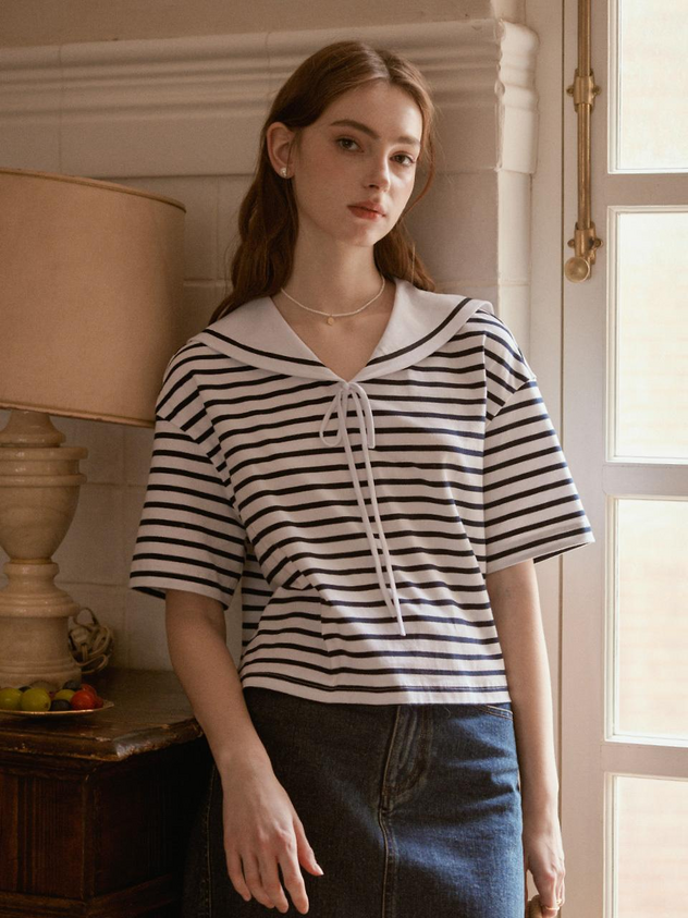 Stripe Rolled-up Sleeve Shirt