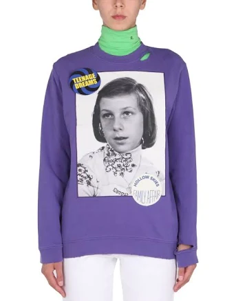 RAF SIMONS FELPA TEENAGE DREAMS IN COTONE DESTROYED Negozi Online