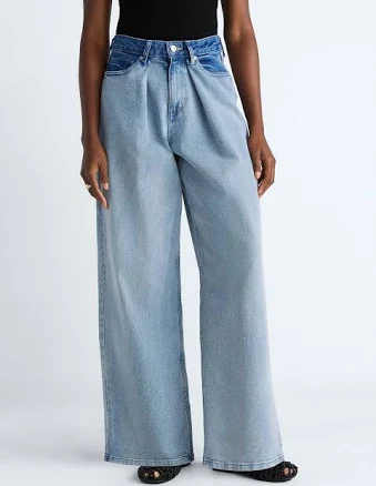 Scoop Women's Mid-Rise Colorblock Wide Leg Jeans