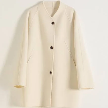 Silk-Wool Double-Faced Midi Coat