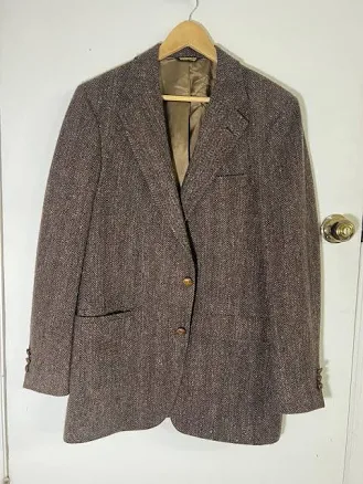 Men's Herringbone Wool Blazer Jacket