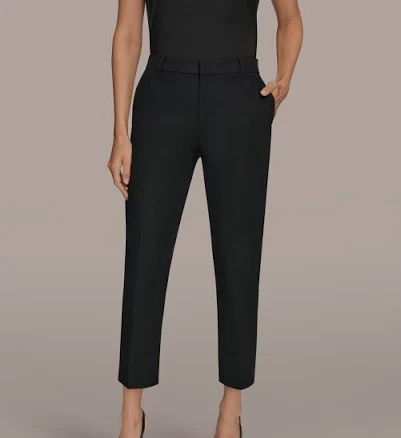 Donna Karan Women's Flat-Front Stretch Double-Layer Pants