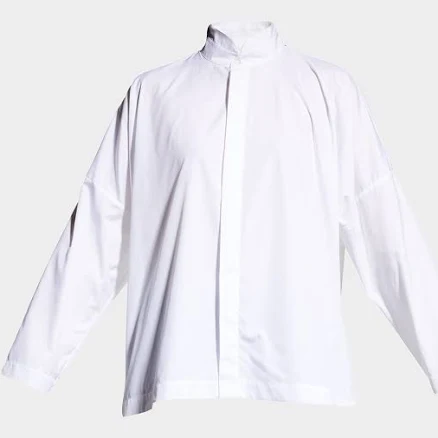 Eskandar Women's Wide Double Stand Collar Shirt