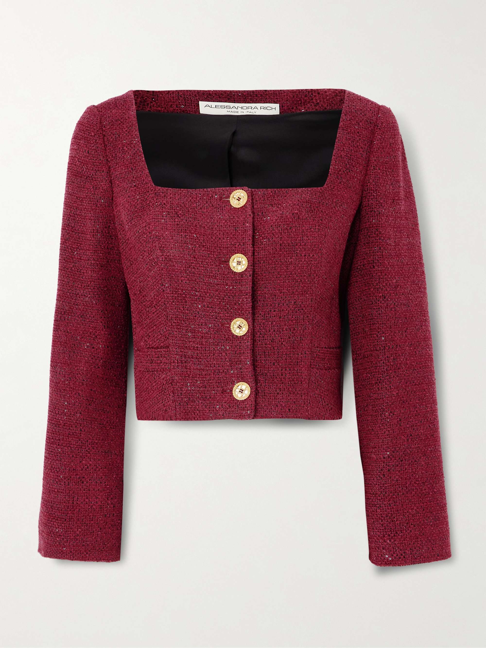 Sequin Tweed Crop Jacket