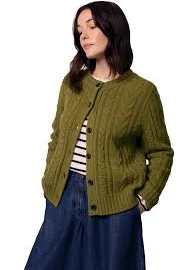 Merino Wool Cable Knit Cardigan