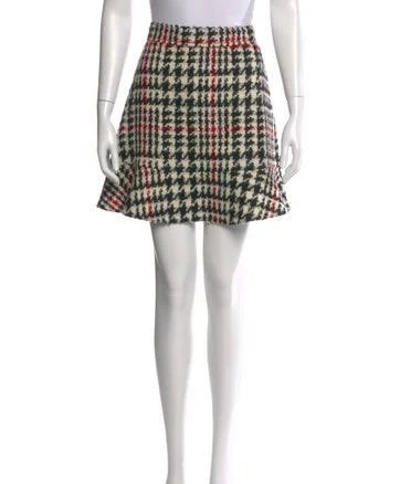 Red Valentino Virgin Wool Mini Skirt in White, Women's US 2 | XS