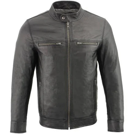 Milwaukee Leather Men's Classic Moto Leather Jacket with Zipper Front