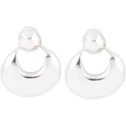 Barse Women's Sterling Silver Doorknocker Post Earrings