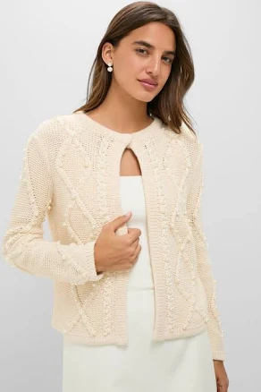 Hyacinth House Cable Knit Pearl Collins Cardigan