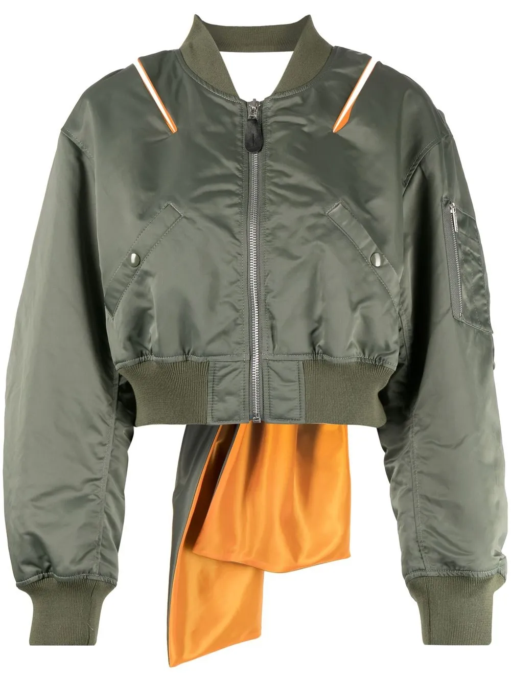 Tie-fastening Bomber Jacket
