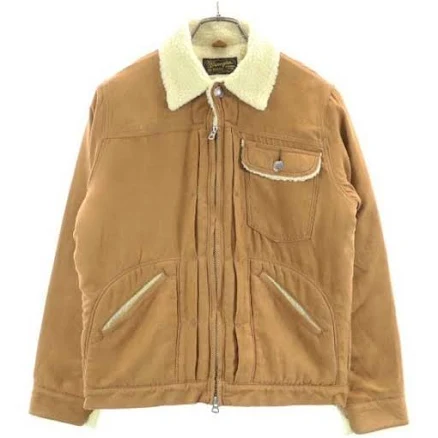 Wrangler Custom Suede-like Boa Jacket S Brown Used Vintage Unisex