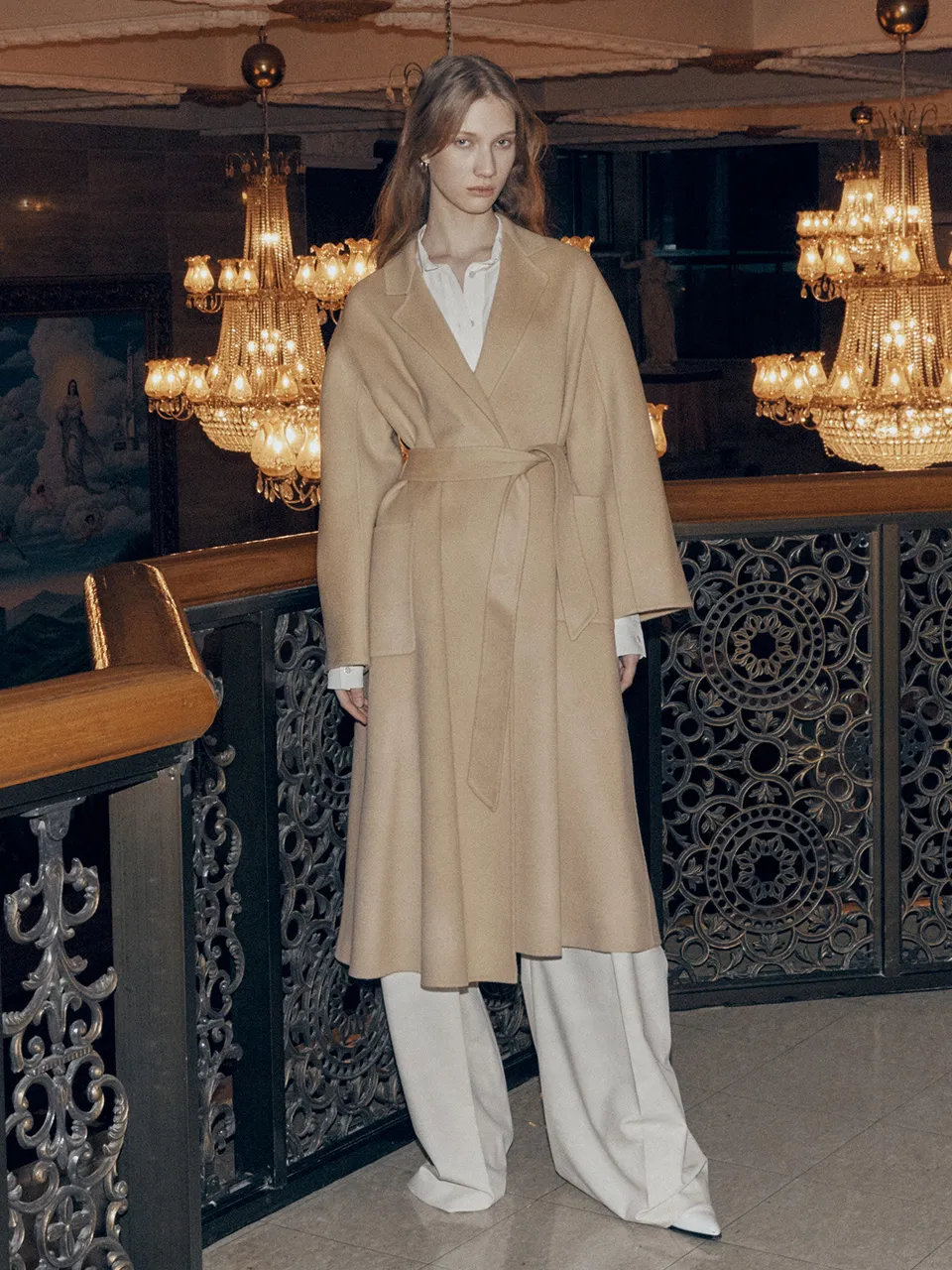 MAGOT Cashmere Blended Handmade Coat-Creamy Camel