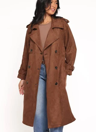 Petal & Pup Women's Micha Faux Suede Trench Coat
