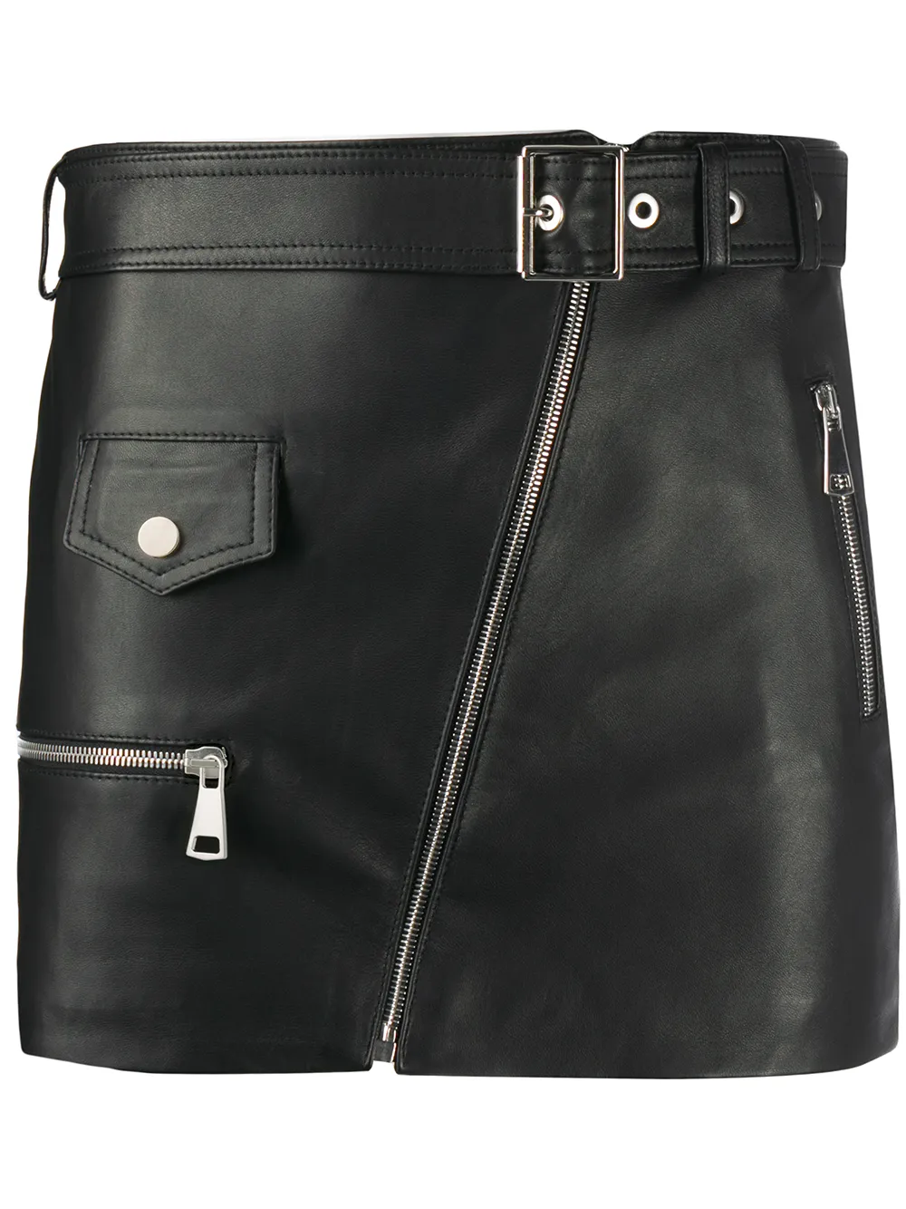 Zip-detail Biker Skirt