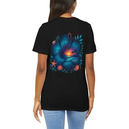 Tropical Flower Back Print Tee