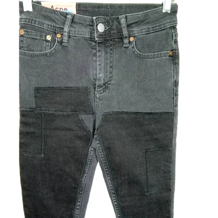 Acne Studios Bla Konst Stockholm Climb Black Patch Slim/skinny Jeans -